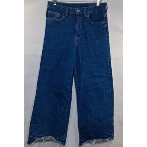 &DENIM Baggy High Waist Culotte Jeans Frayed Hem Size 29 Grunge Punk Skater